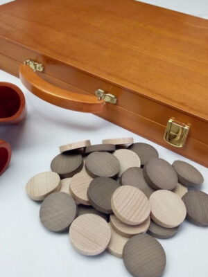 18 Red Wooden B-Gammon 3 18 Red Wooden B/Gammon